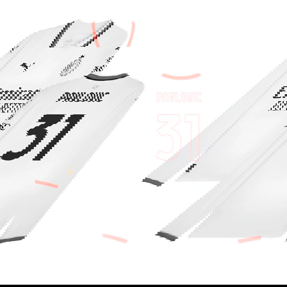 2024-2025 AC Milan Away Long Sleeve Shirt (Pavlovic 31)