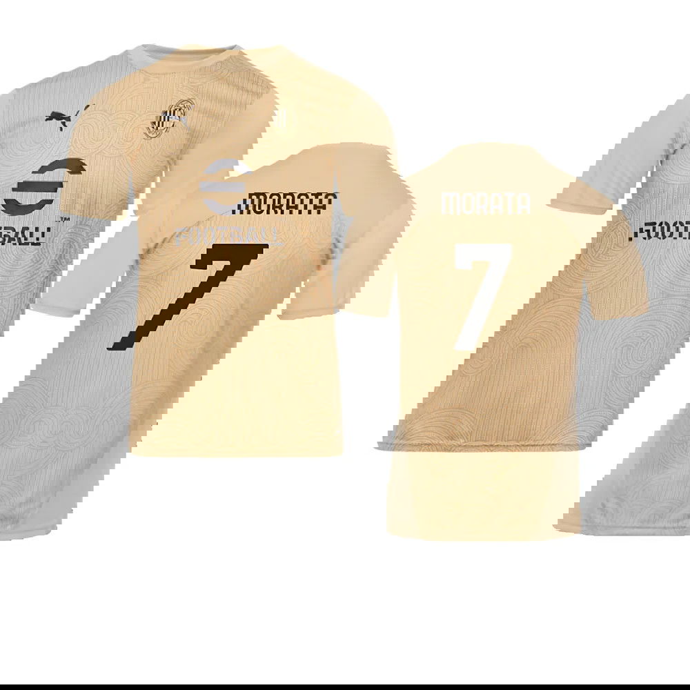 2024-2025 AC Milan Pre-Match Shirt (Putty) (Morata 7)