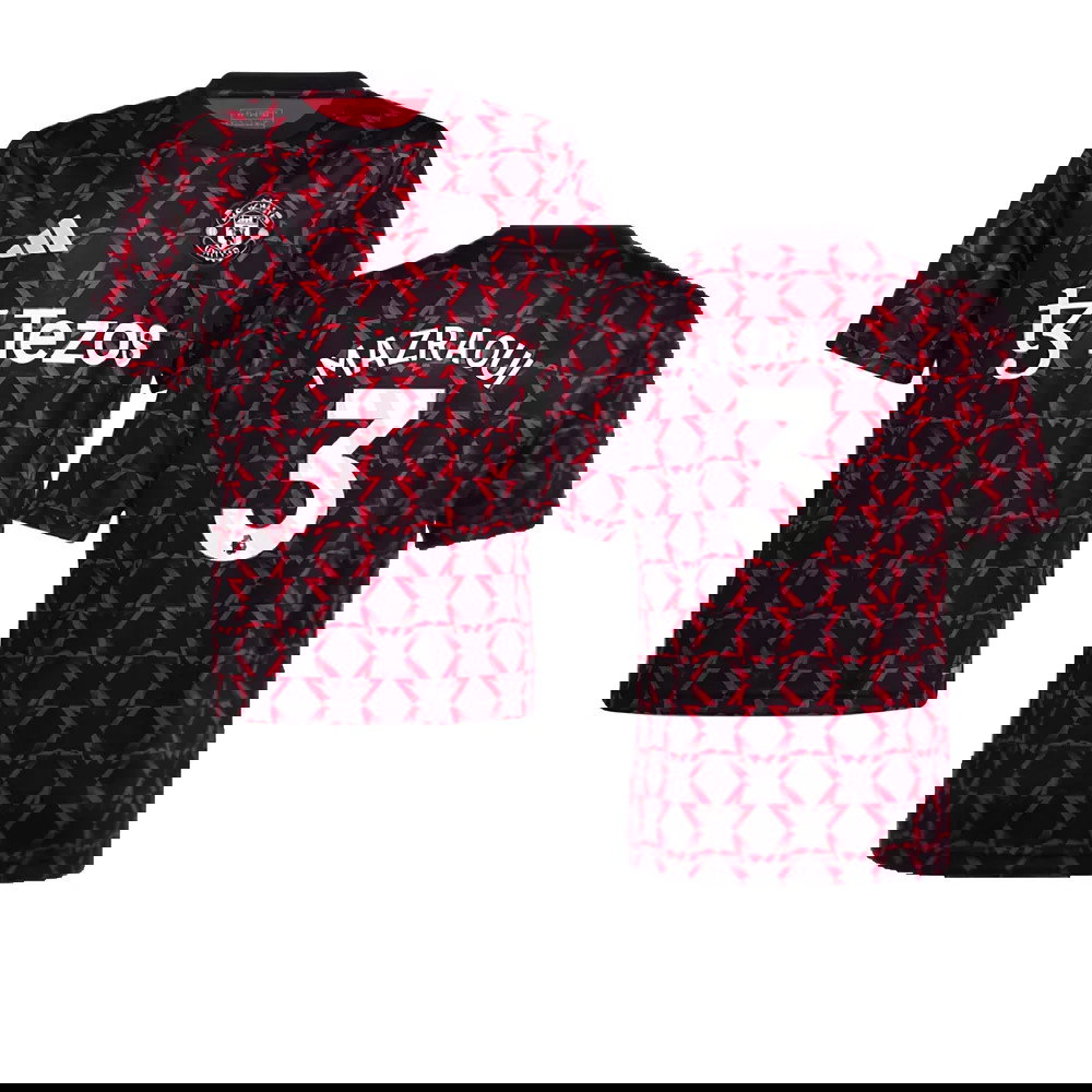 2024-2025 Man Utd Pre-Match Shirt (Black) - Kids (Mazraoui 3)
