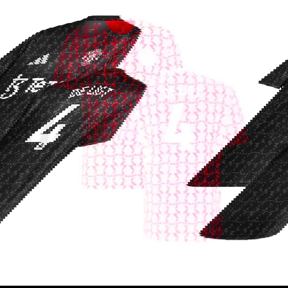2024-2025 Man Utd Pre-Match Shirt (Black) (De Ligt 4)