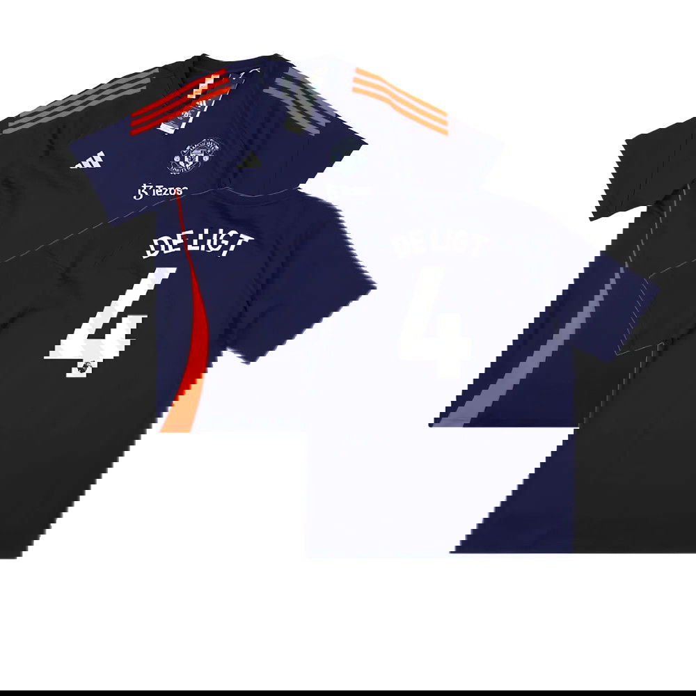 2024-2025 Man Utd Training Tee (Night Indigo) (De Ligt 4)