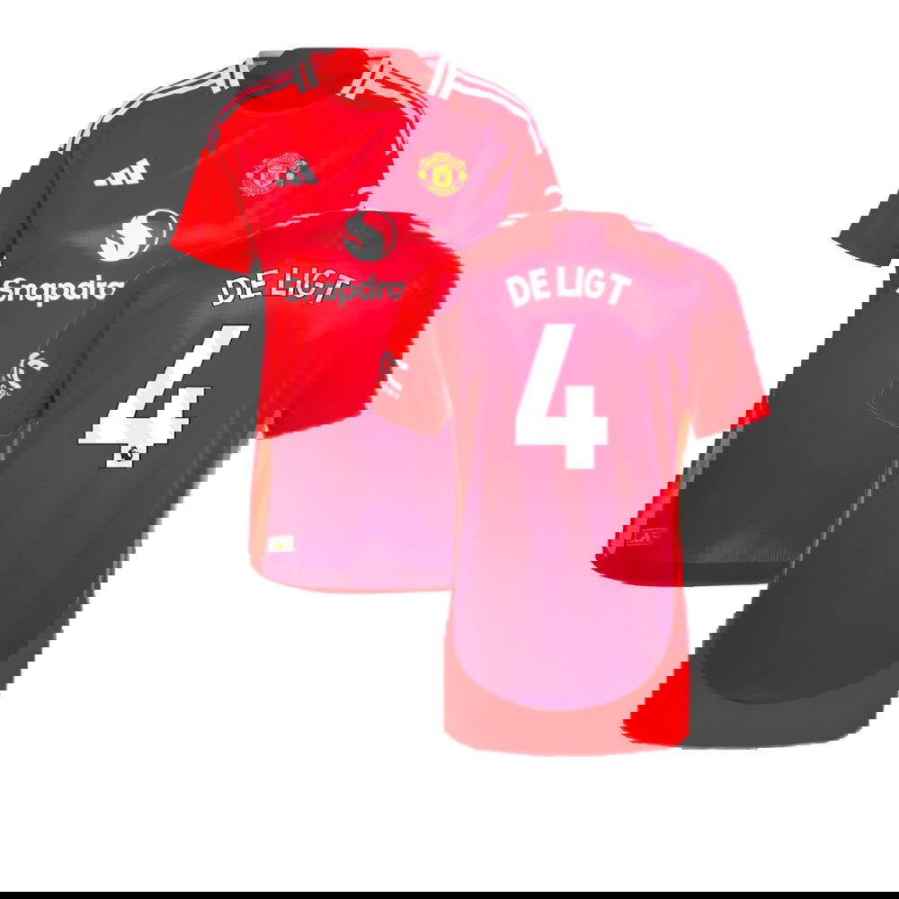 2024-2025 Man Utd Authentic Home Shirt (Womens) (De Ligt 4)