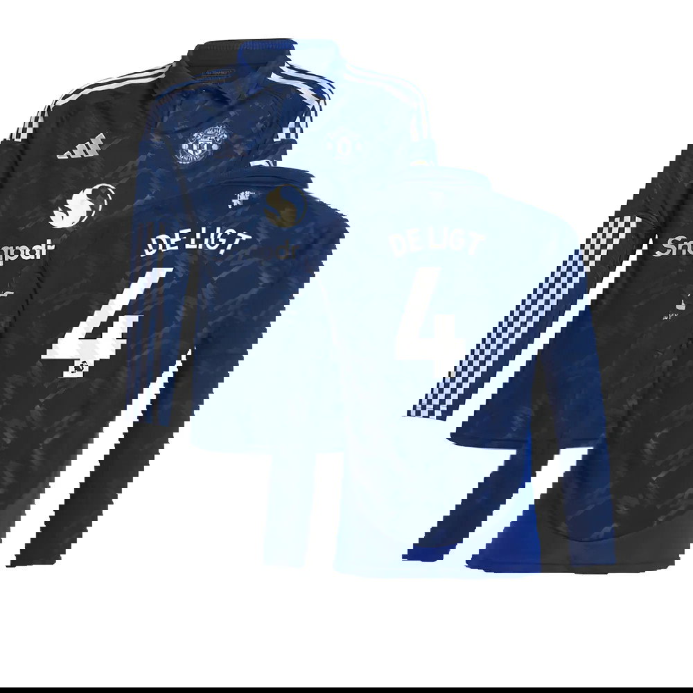 2024-2025 Man Utd Long Sleeve Away Shirt (Kids) (De Ligt 4)