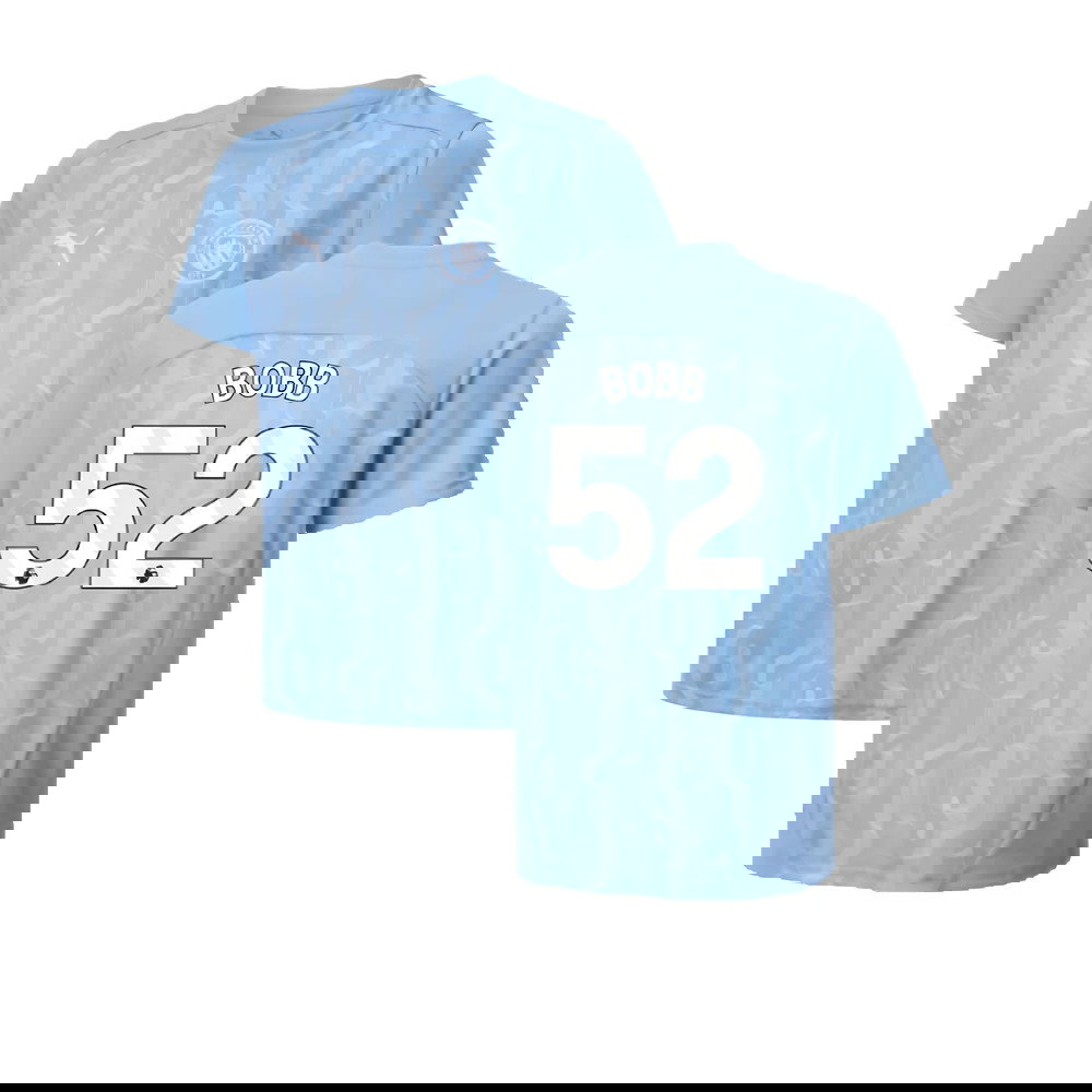 2024-2025 Man City Prematch SS Shirt (Light Blue) - Kids (Bobb 52)