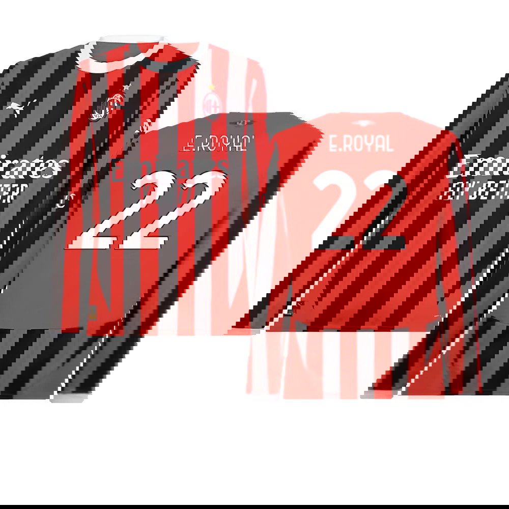 2024-2025 AC Milan Home Long Sleeve Shirt (E.Royal 22)