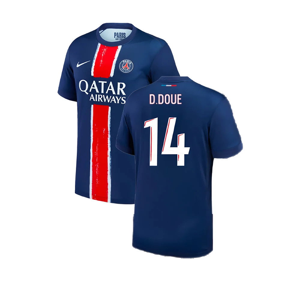 2024-2025 PSG Paris Saint Germain Home Shirt (Kids) (D.Doue 14)