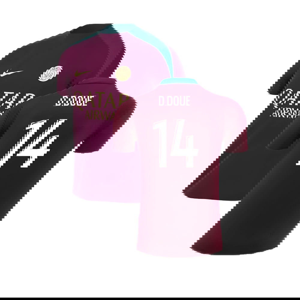 2024-2025 PSG Strike Dri-Fit Training Shirt (Bordeaux) - Kids (D.Doue 14)