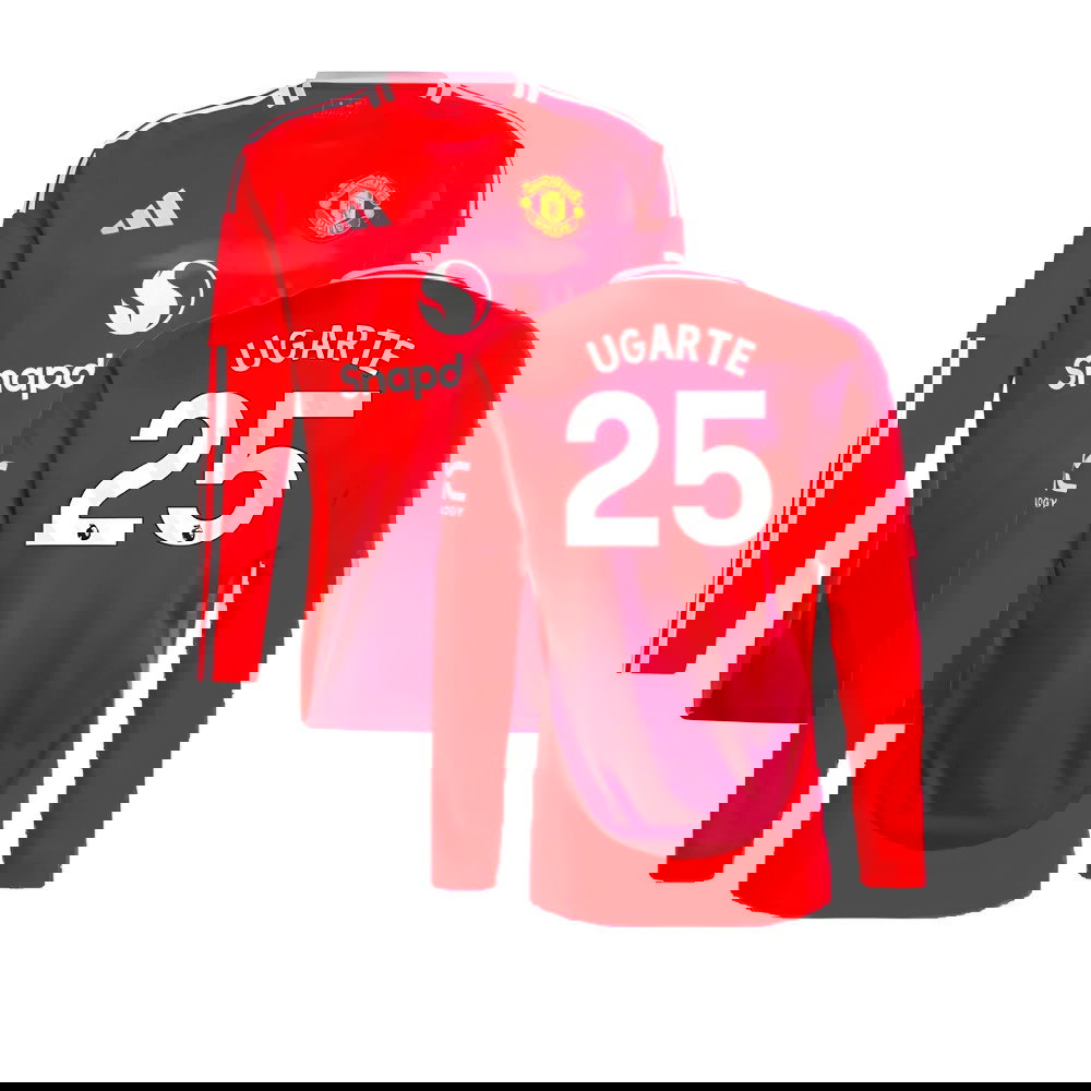 2024-2025 Man Utd Long Sleeve Home Shirt (Ugarte 25)