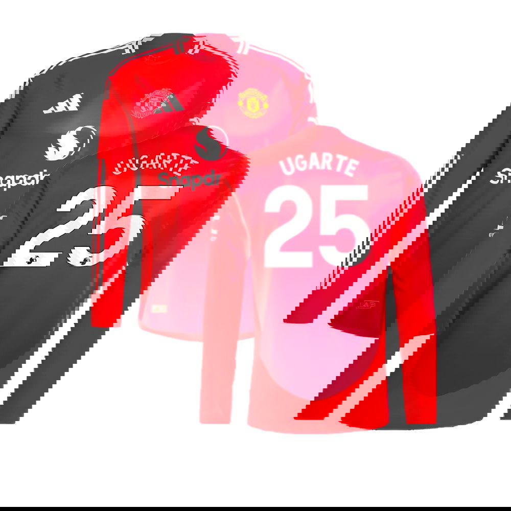 2024-2025 Man Utd Authentic Long Sleeve Home Shirt (Ugarte 25)