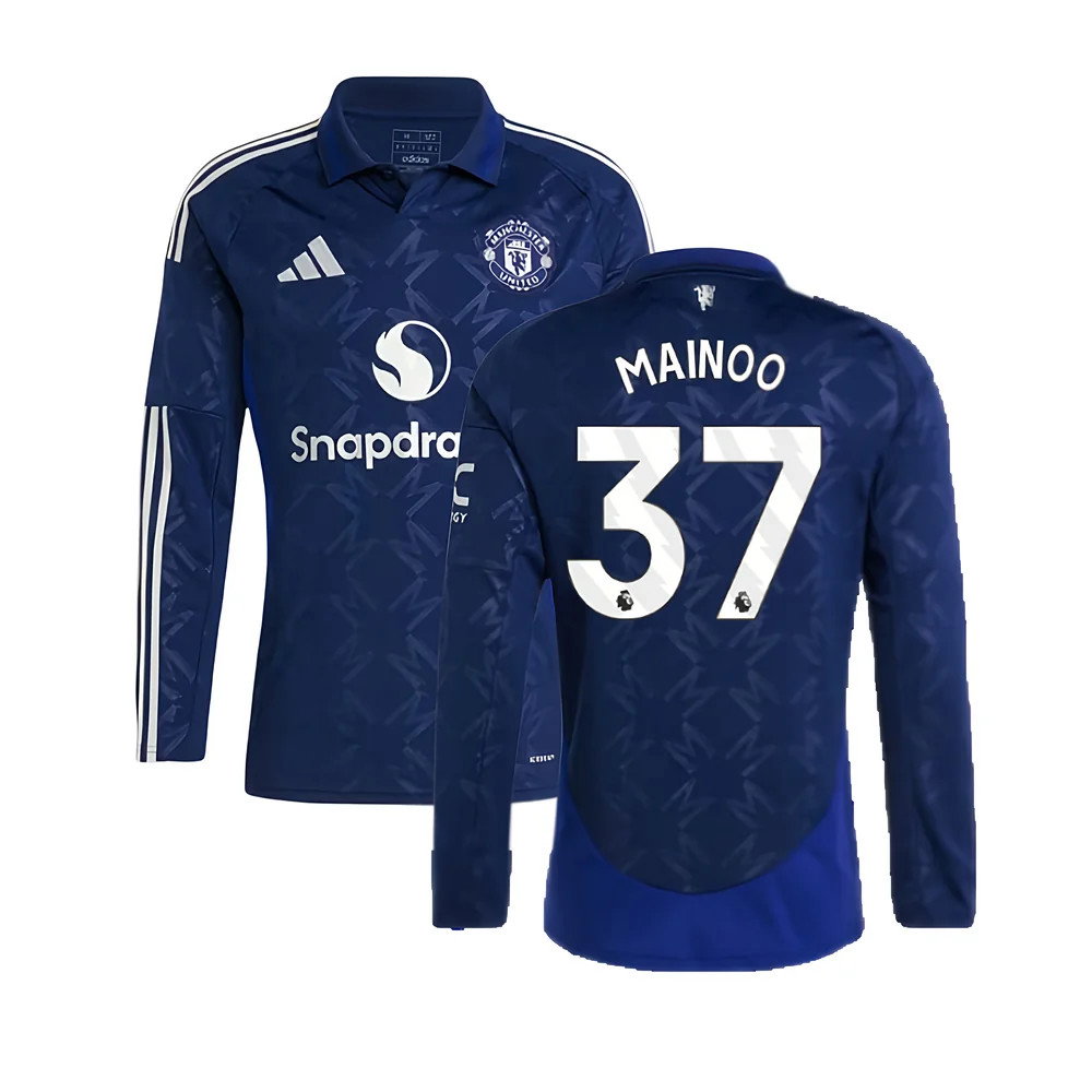 2024-2025 Man Utd Long Sleeve Away Shirt (Mainoo 37)