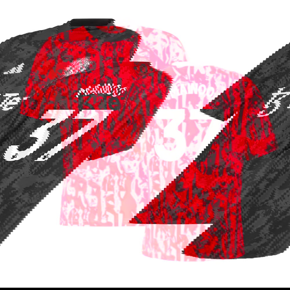 2023-2024 Man Utd Pre-Match Shirt (Red) - Kids (Mainoo 37)