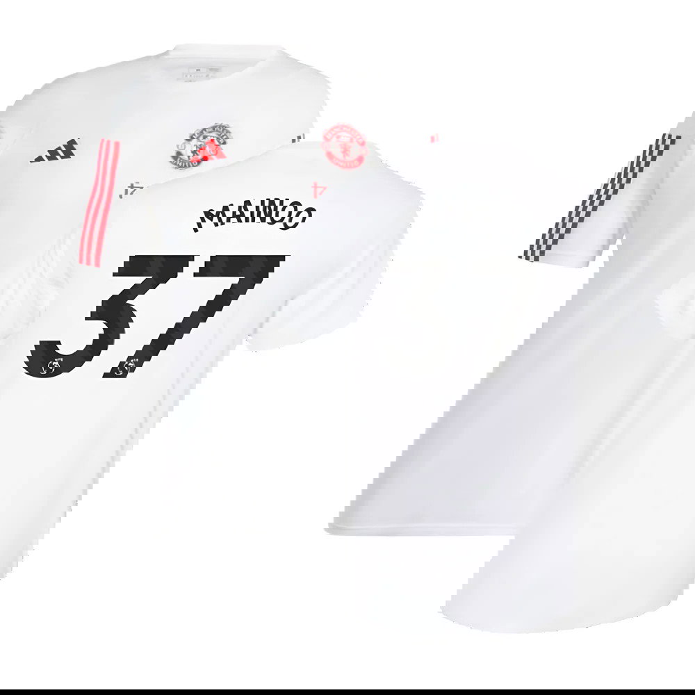 2023-2024 Man Utd Training Tee (White) (Mainoo 37)