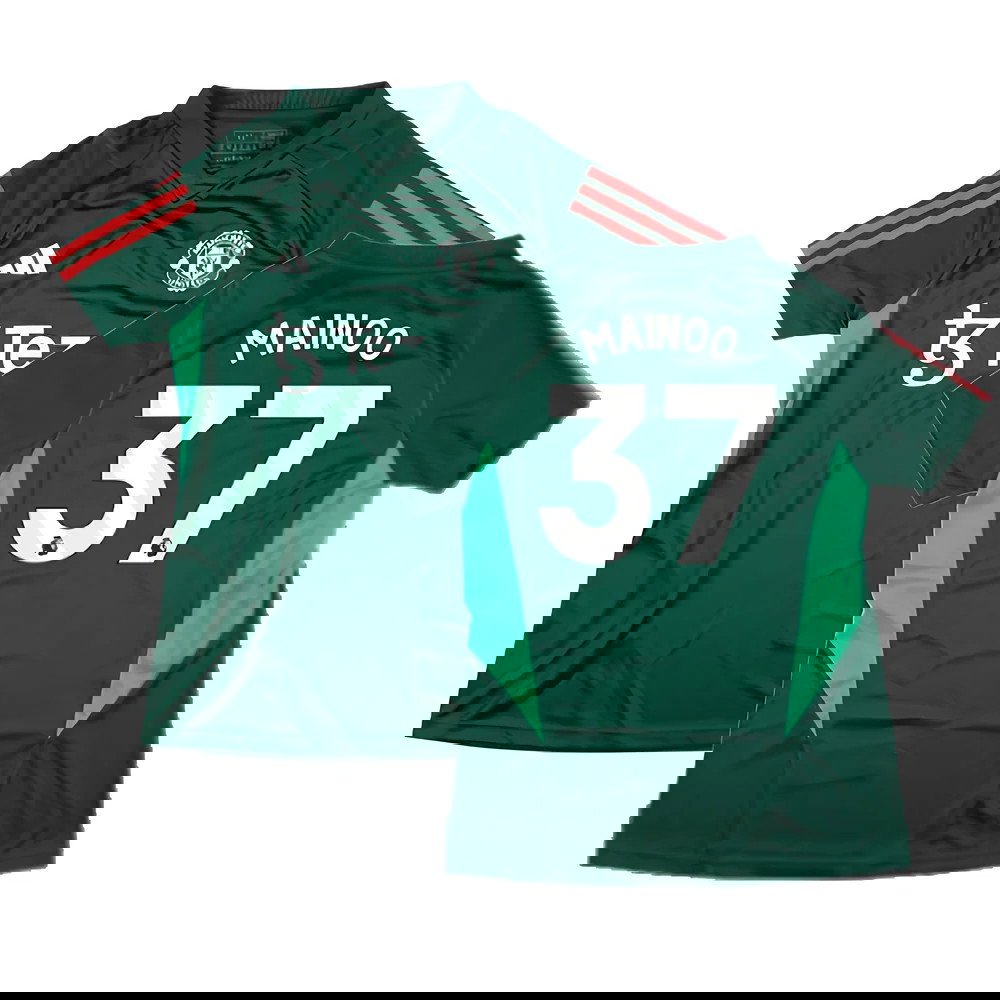 2023-2024 Man Utd Training Shirt (Green) - Ladies (Mainoo 37)