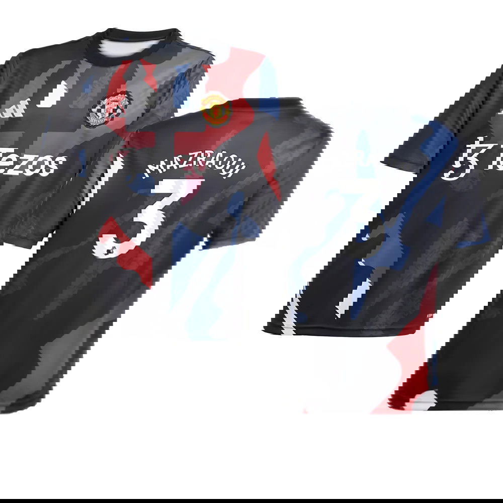 2024-2025 Man Utd Pre-Match Jersey (Black) - Kids (Mazraoui 3)