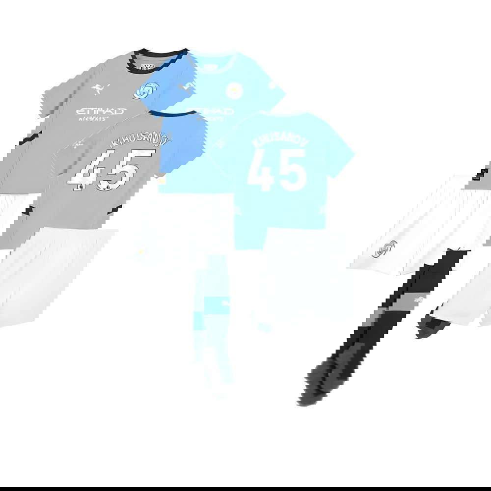 2024-2025 Man City Home Mini Kit (Khusanov 45)
