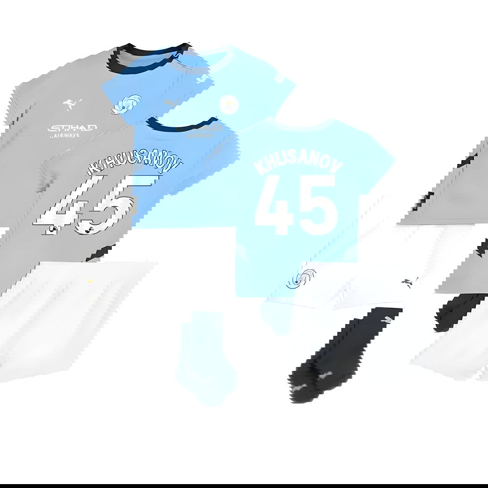2024-2025 Man City Home Baby Kit (Khusanov 45)
