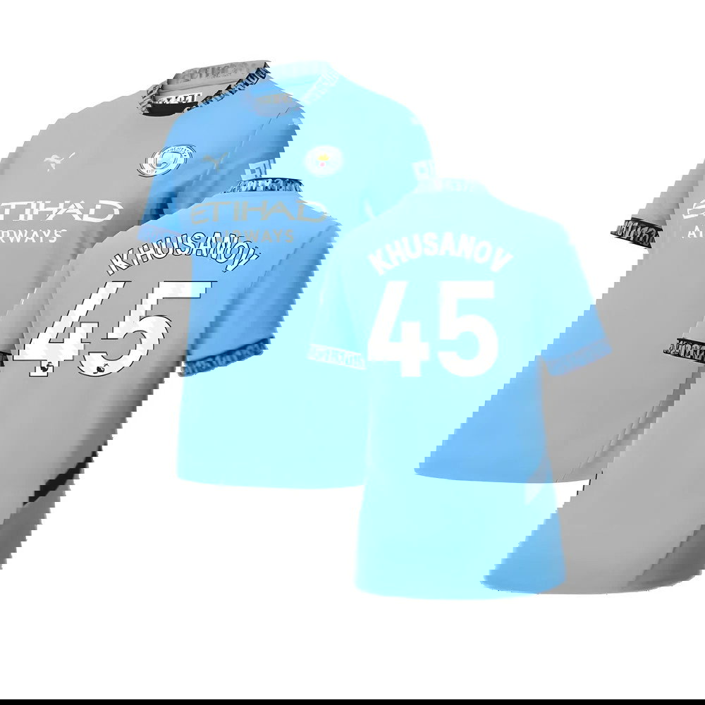 2024-2025 Man City Home Shirt (Womens) (Khusanov 45)