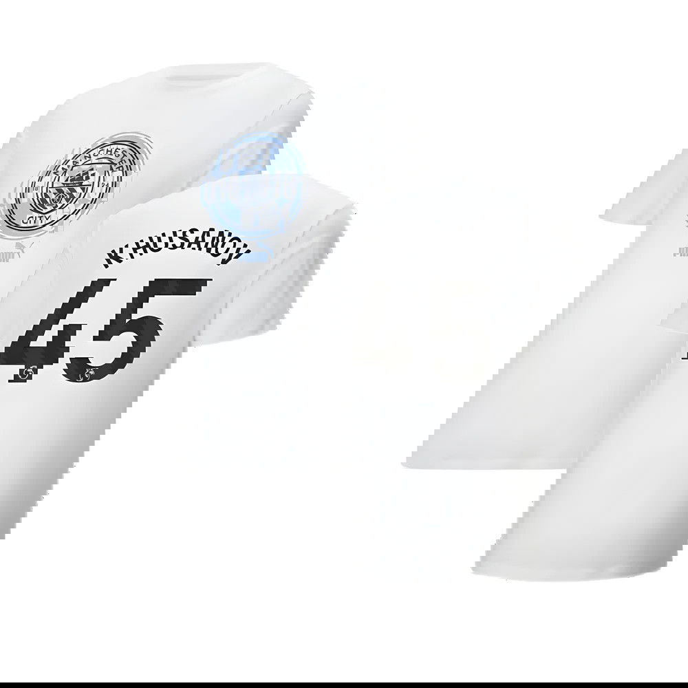 2024-2025 Man City ftblCulture Tee (White) (Khusanov 45)