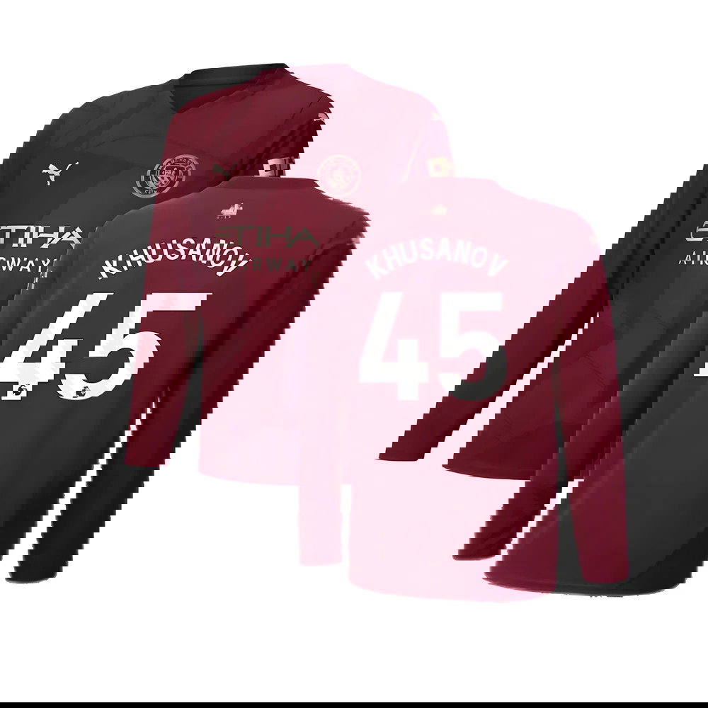 2024-2025 Man City Third Long Sleeve Shirt (Kids) (Khusanov 45)