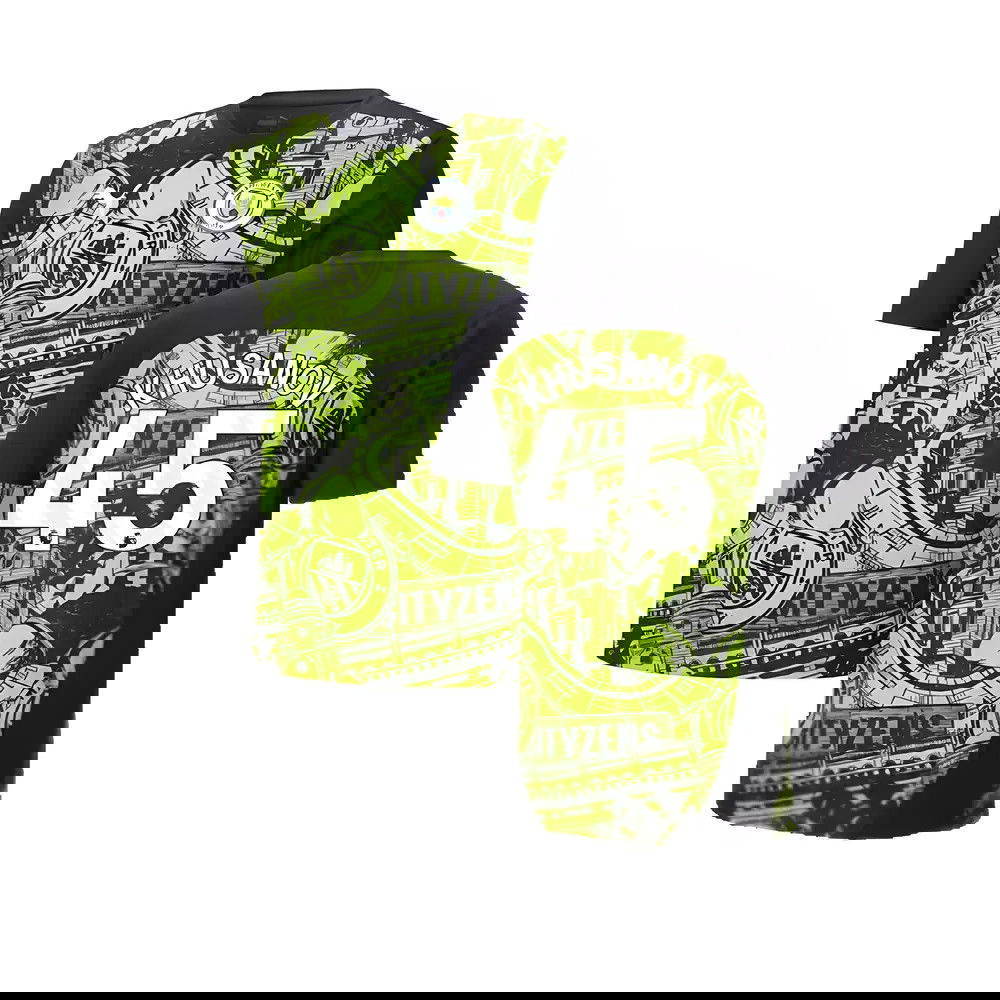 2024-2025 Man City Pre-Match Shirt (Yellow Glow) (Khusanov 45)