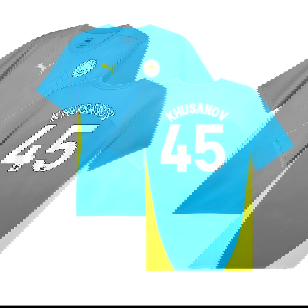 2024-2025 Man City Training Shirt (Magic Blue) (Khusanov 45)