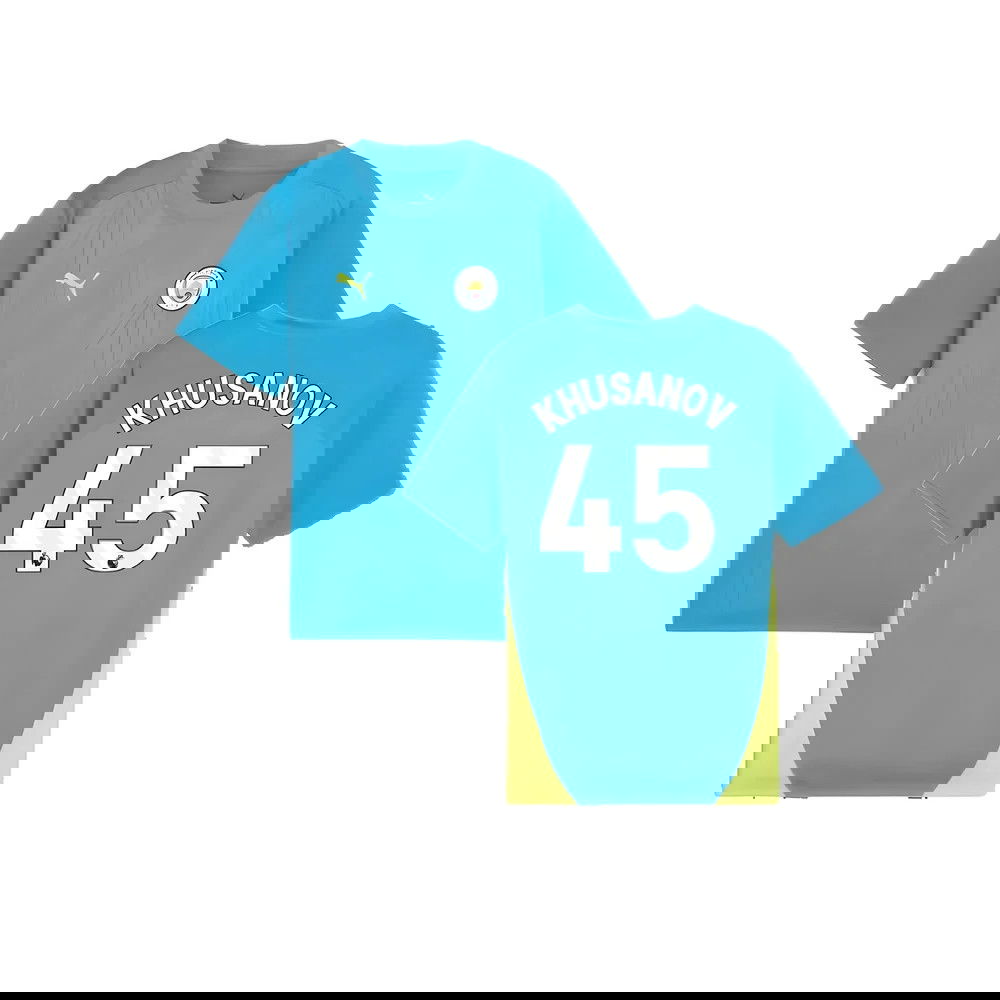 2024-2025 Man City Training Shirt (Magic Blue) - Kids (Khusanov 45)