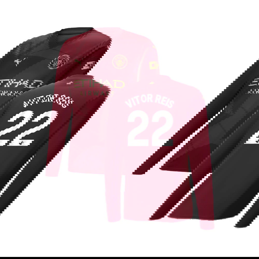 2024-2025 Man City Third Long Sleeve Shirt (Vitor Reis 22)