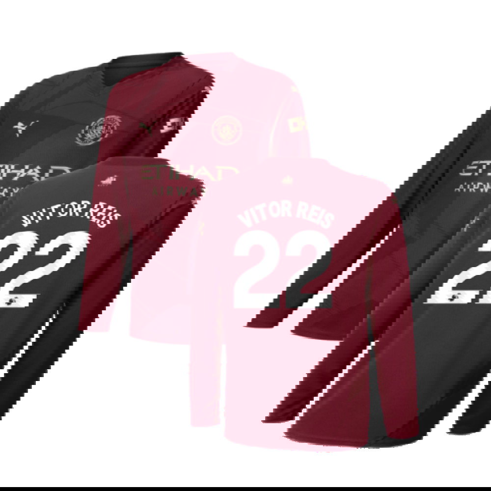 2024-2025 Man City Third Long Sleeve Shirt (Kids) (Vitor Reis 22)