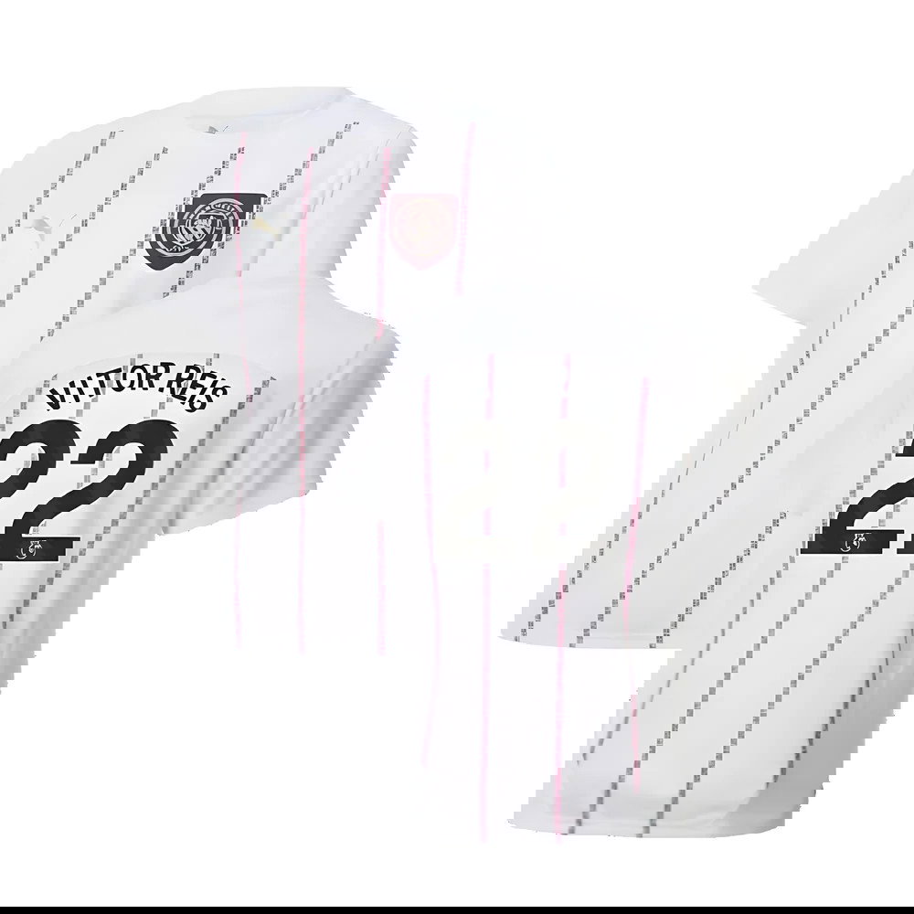 2024-2025 Man City Prematch SS Jersey (White) - Kids (Vitor Reis 22)