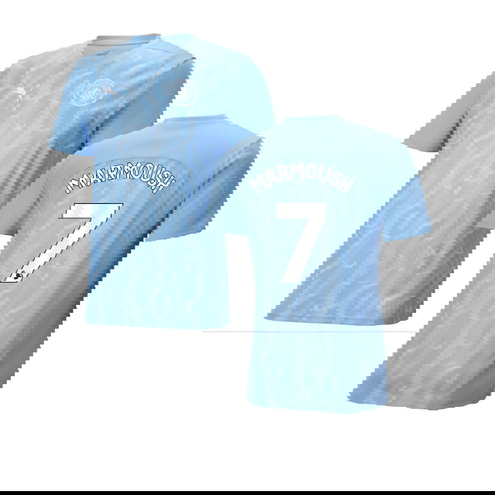 2024-2025 Man City Prematch SS Shirt (Light Blue) (Marmoush 7)
