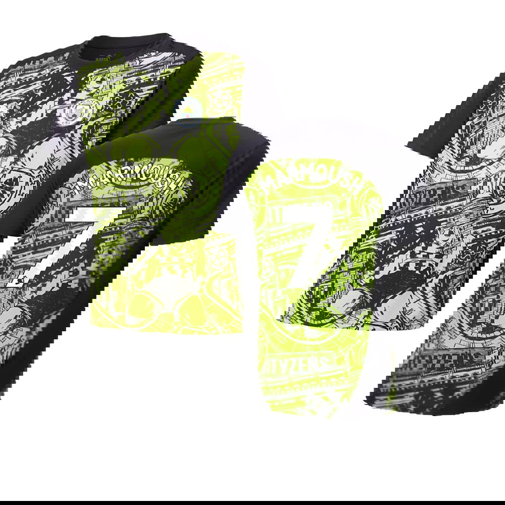 2024-2025 Man City Pre-Match Shirt (Yellow Glow) - Kids (Marmoush 7)