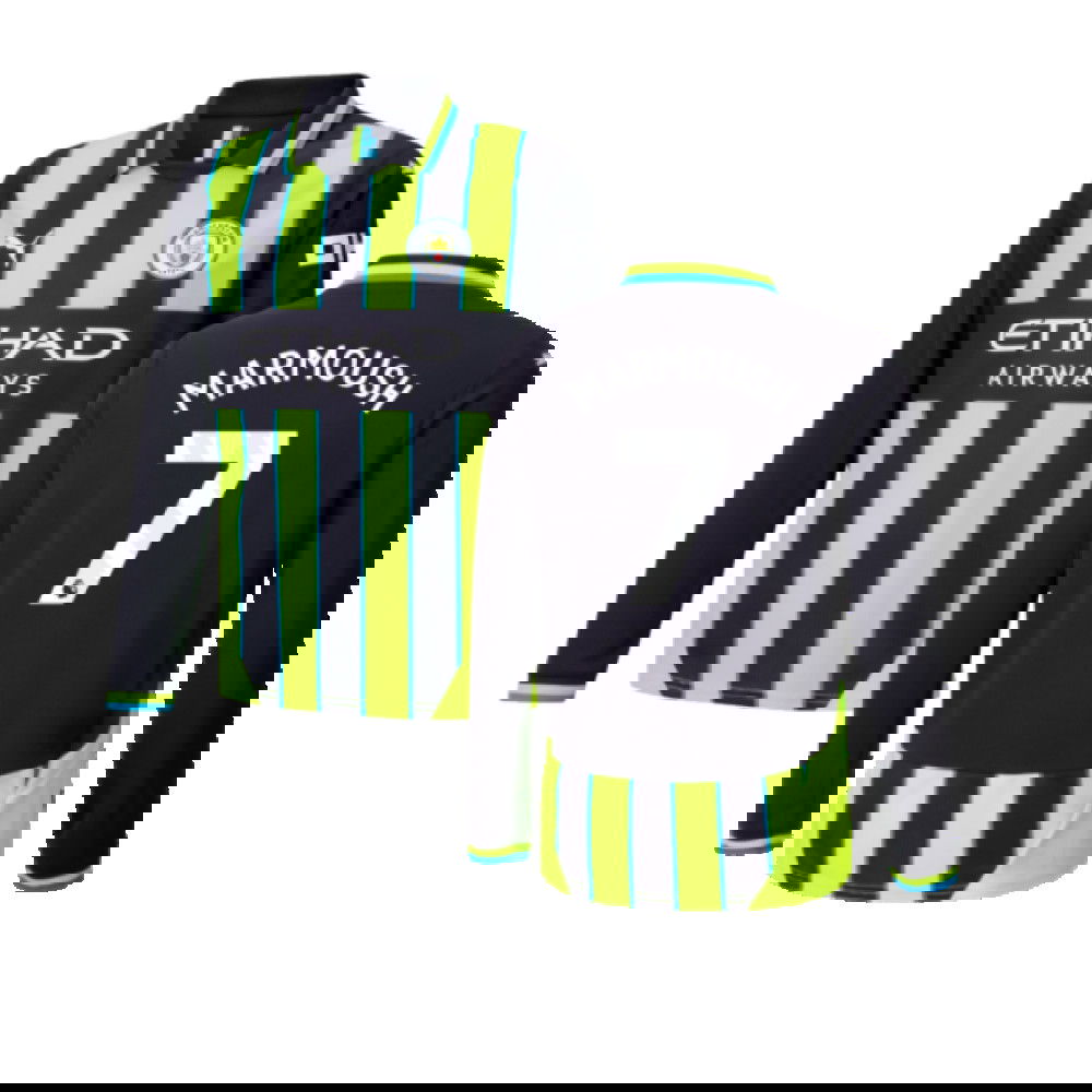 2024-2025 Man City Away Long Sleeve Shirt (Kids) (Marmoush 7)