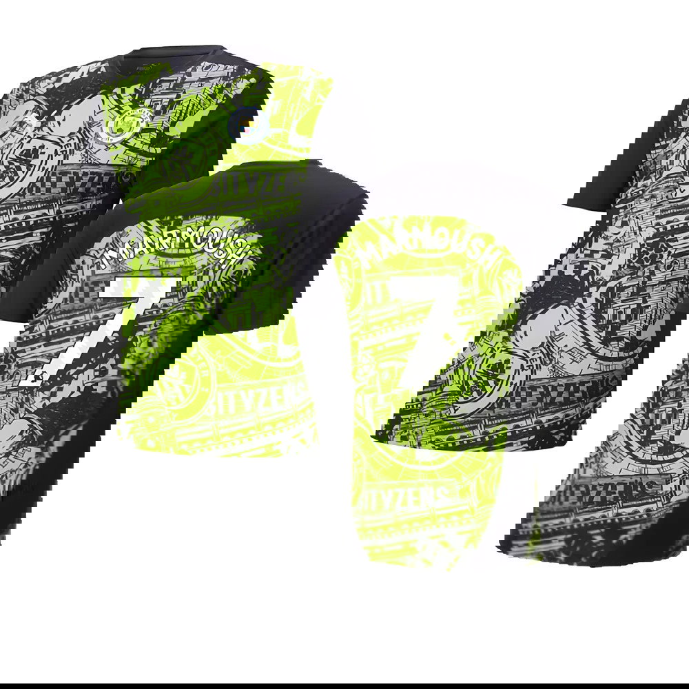 2024-2025 Man City Pre-Match Shirt (Yellow Glow) (Marmoush 7)