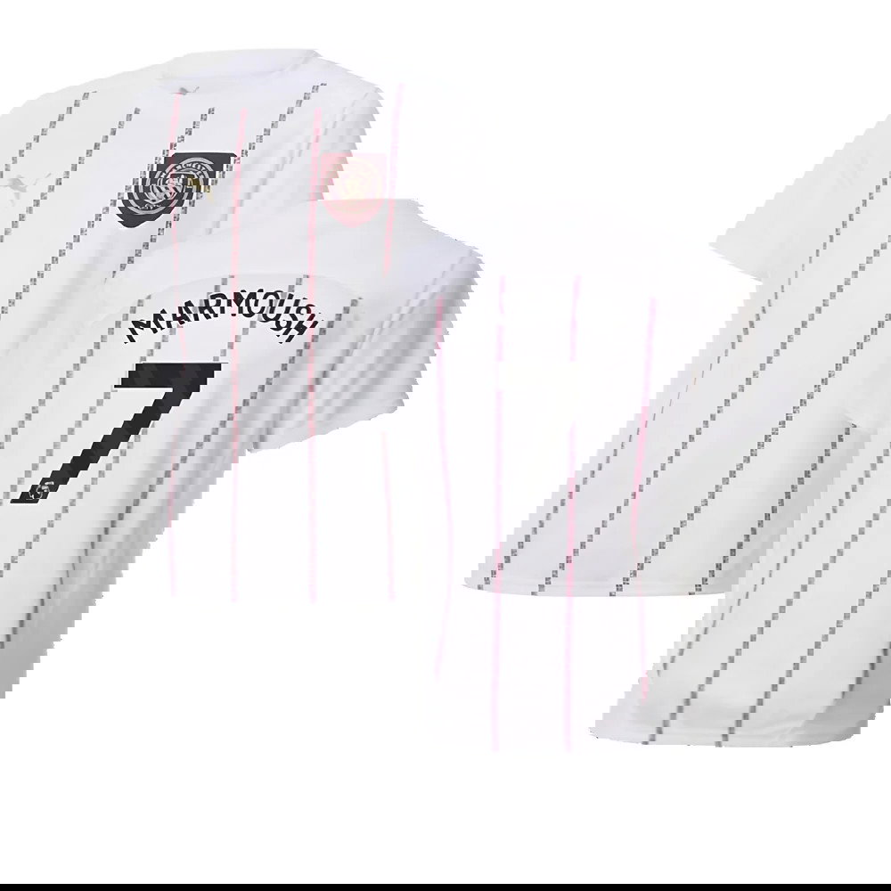 2024-2025 Man City Prematch SS Jersey (White) - Kids (Marmoush 7)