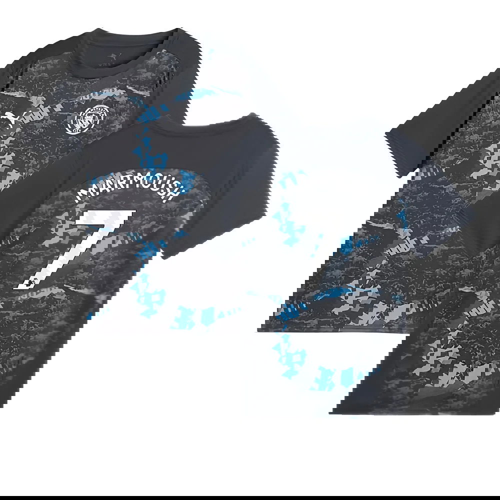 2024-2025 Man City Prematch SS Jersey (Strong Gray) - Kids (Marmoush 7)