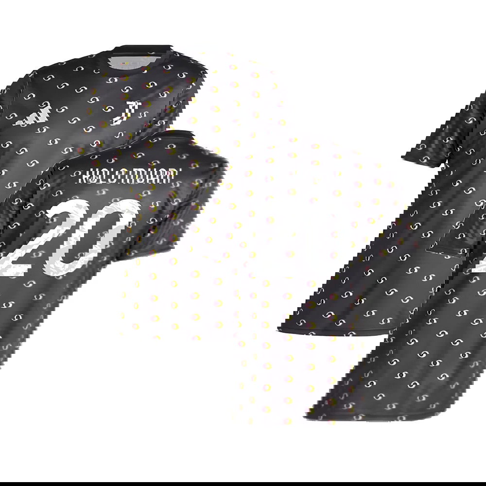 2024-2025 Juventus Pre-Match Shirt (Black) (Kolo Muani 20)