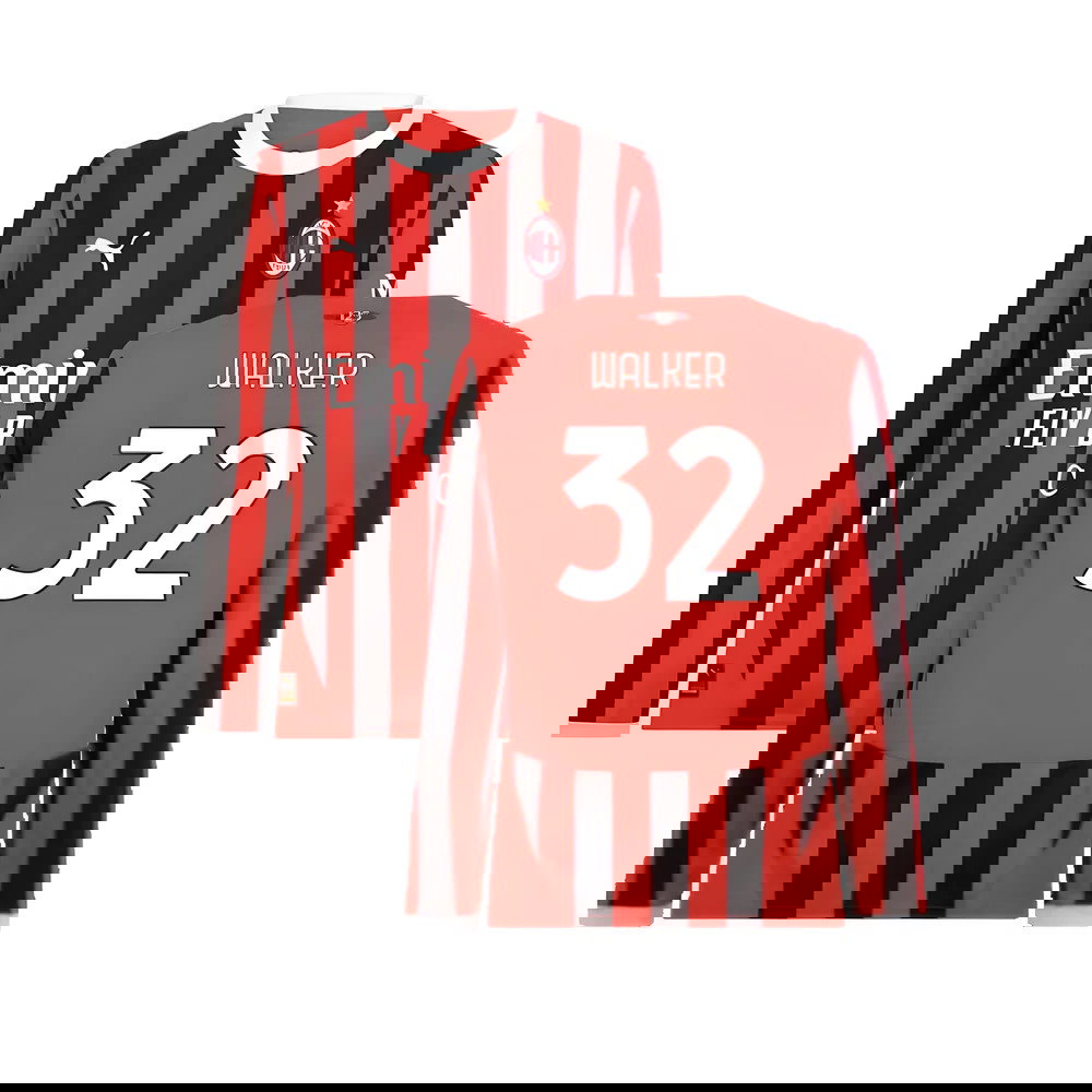 2024-2025 AC Milan Home Long Sleeve Shirt (Walker 32)