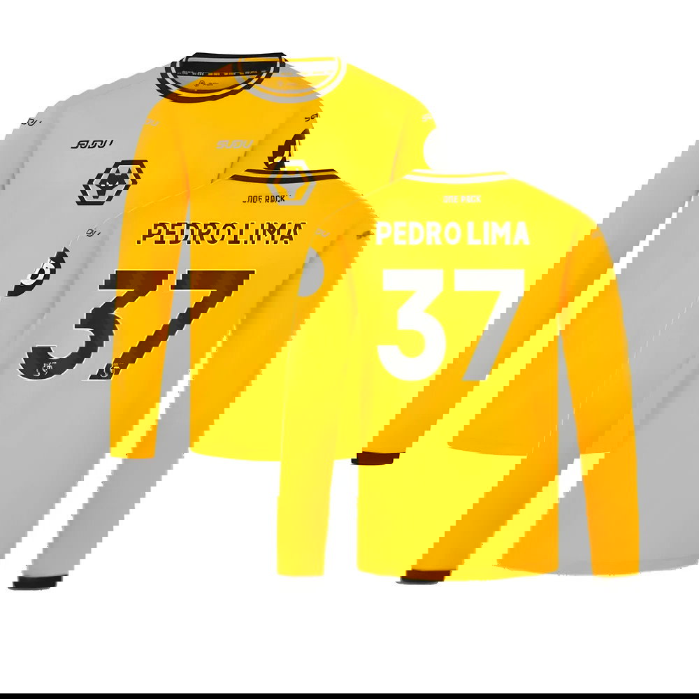 2024-2025 Wolves Long Sleeve Home Shirt (Kids) (Pedro Lima 37)
