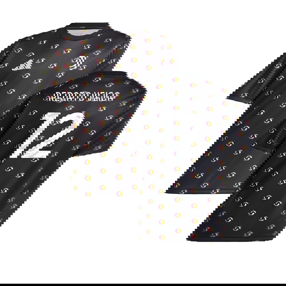 2024-2025 Juventus Pre-Match Shirt (Black) - Kids (Renato Veiga 12)