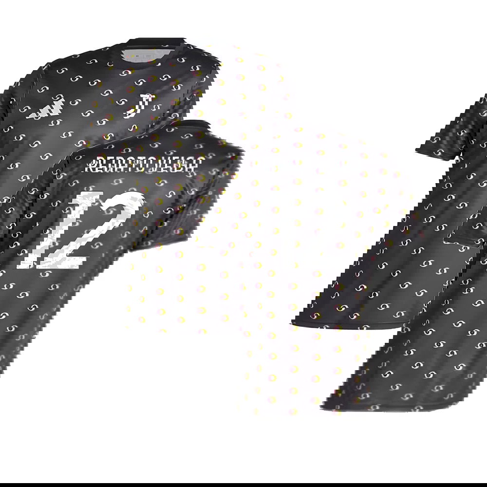 2024-2025 Juventus Pre-Match Shirt (Black) (Renato Veiga 12)