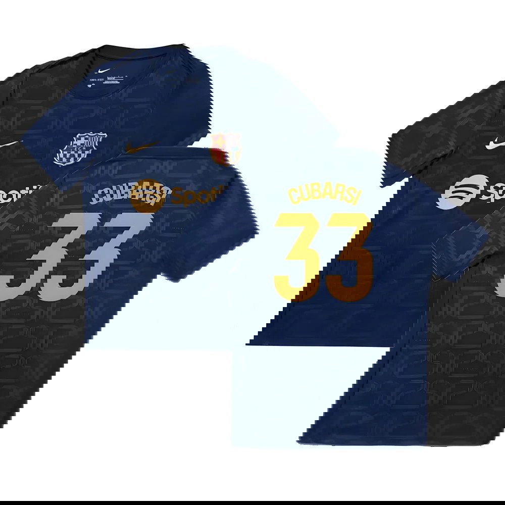 2024-2025 Barcelona Pre-Match Training Shirt (Navy) - Kids (Cubarsi 33)