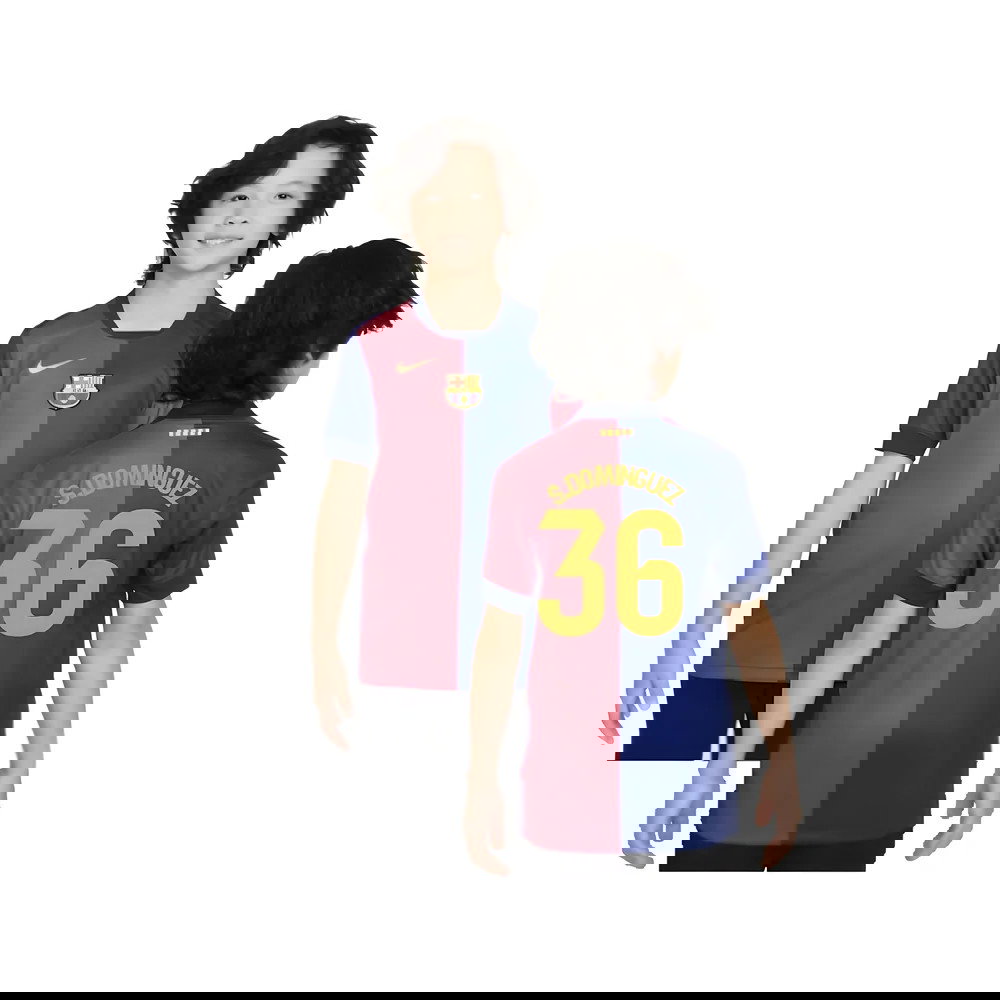 2024-2025 Barcelona Home Shirt (Sponsorless) - Kids (S.Dominguez 36)