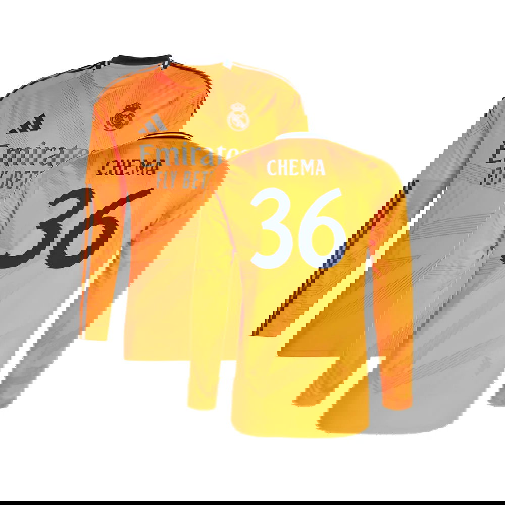 2024-2025 Real Madrid Long Sleeve Away Shirt (Chema 36)