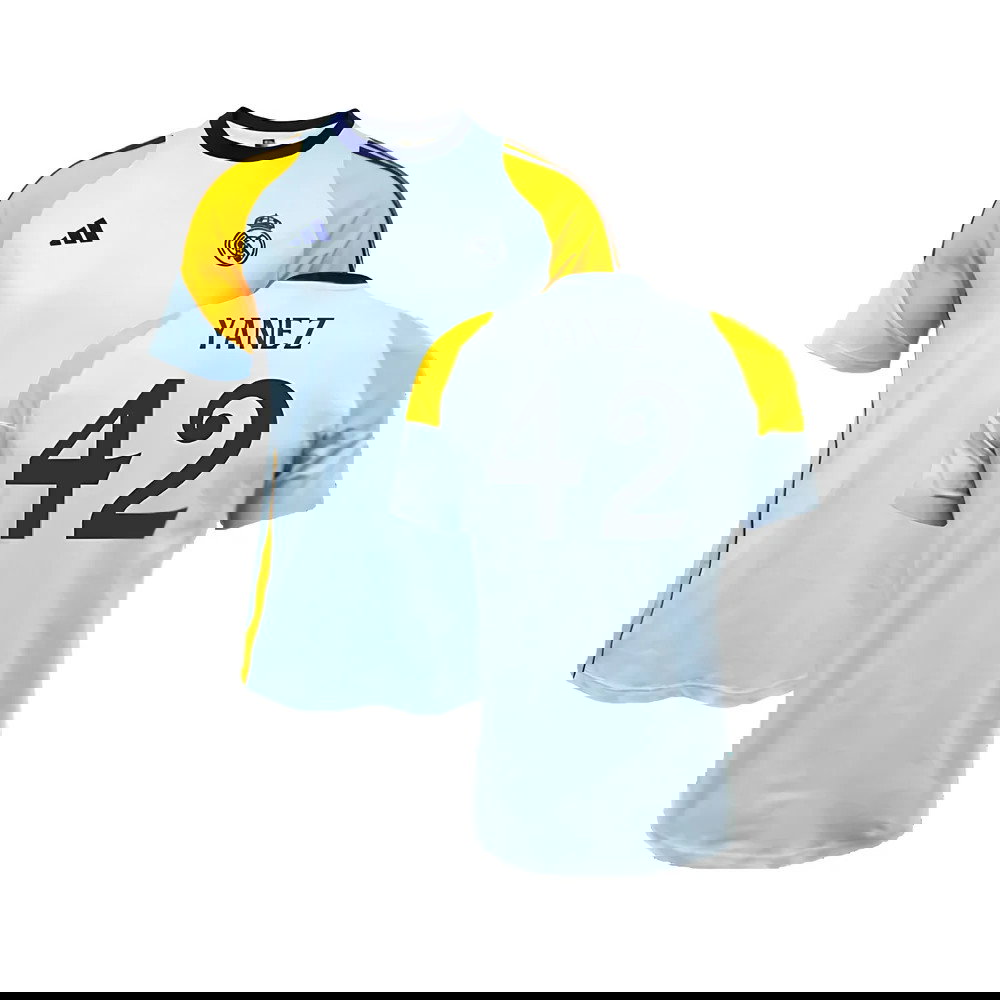 2024-2025 Real Madrid Training Tee (Glow Blue) (Yanez 42)