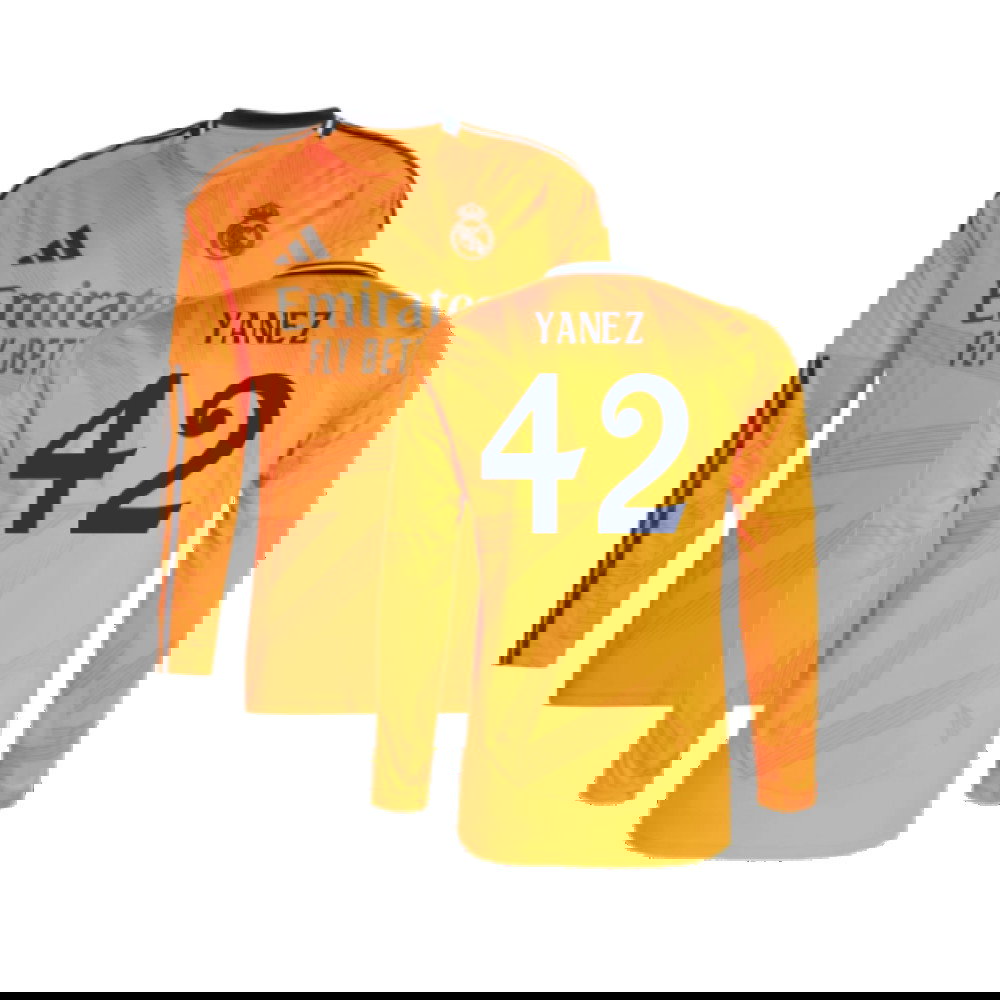 2024-2025 Real Madrid Long Sleeve Away Shirt (Yanez 42)
