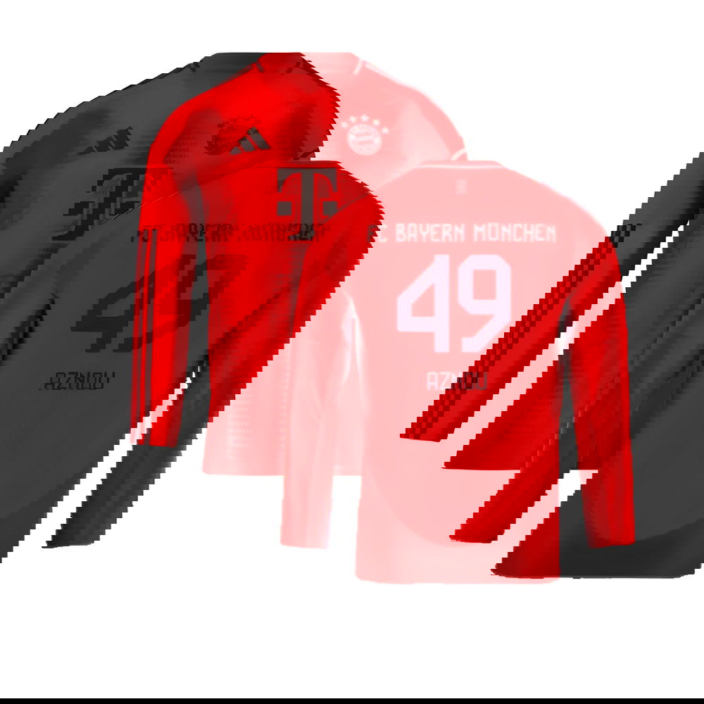 2024-2025 Bayern Munich Long Sleeve Home Shirt (Kids) (Aznou 49)