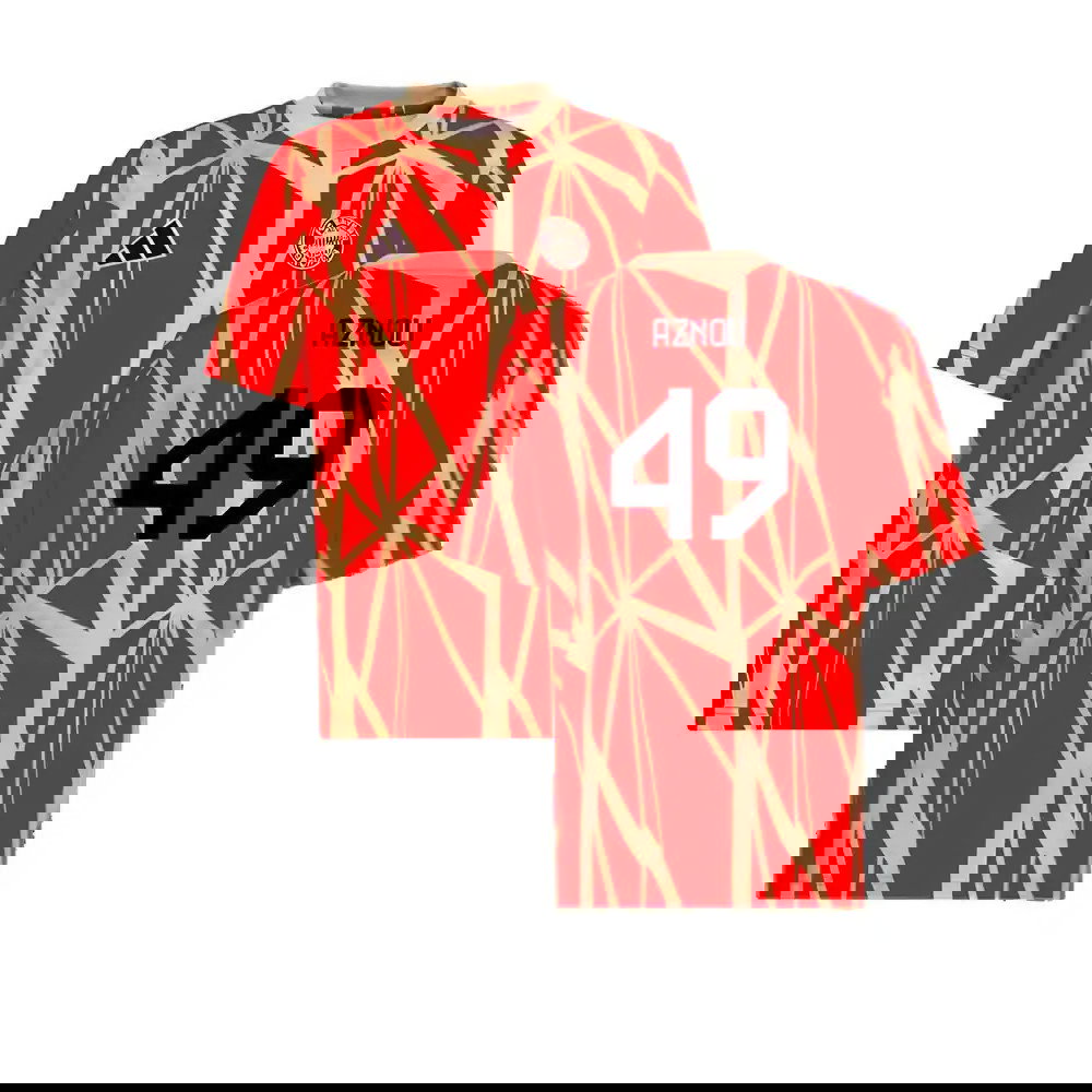 2024-2025 Bayern Munich Pre-Match Shirt (Red) (Aznou 49)