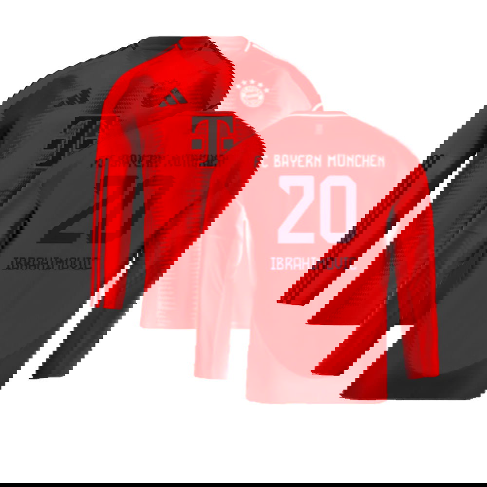 2024-2025 Bayern Munich Long Sleeve Home Shirt (Kids) (Ibrahimovic 20)