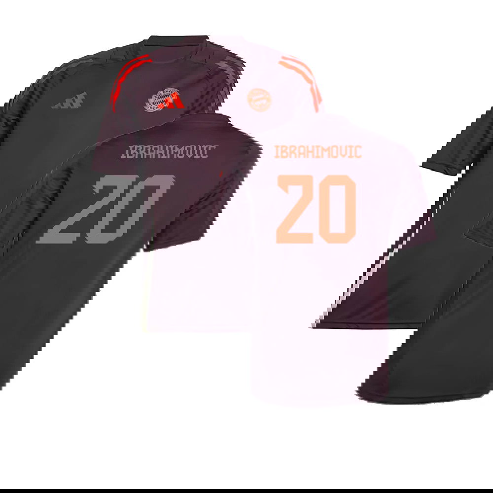 2024-2025 Bayern Munich Training Shirt (Shadow Maroon) - Kids (Ibrahimovic 20)