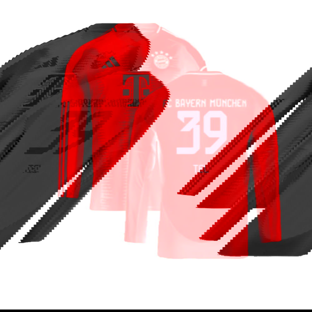 2024-2025 Bayern Munich Long Sleeve Home Shirt (Kids) (Tel 39)